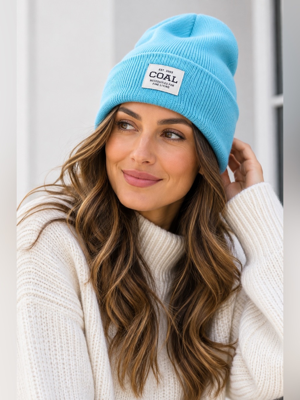 NEW Polylana Coal Front Logo Blue Hat Beanie